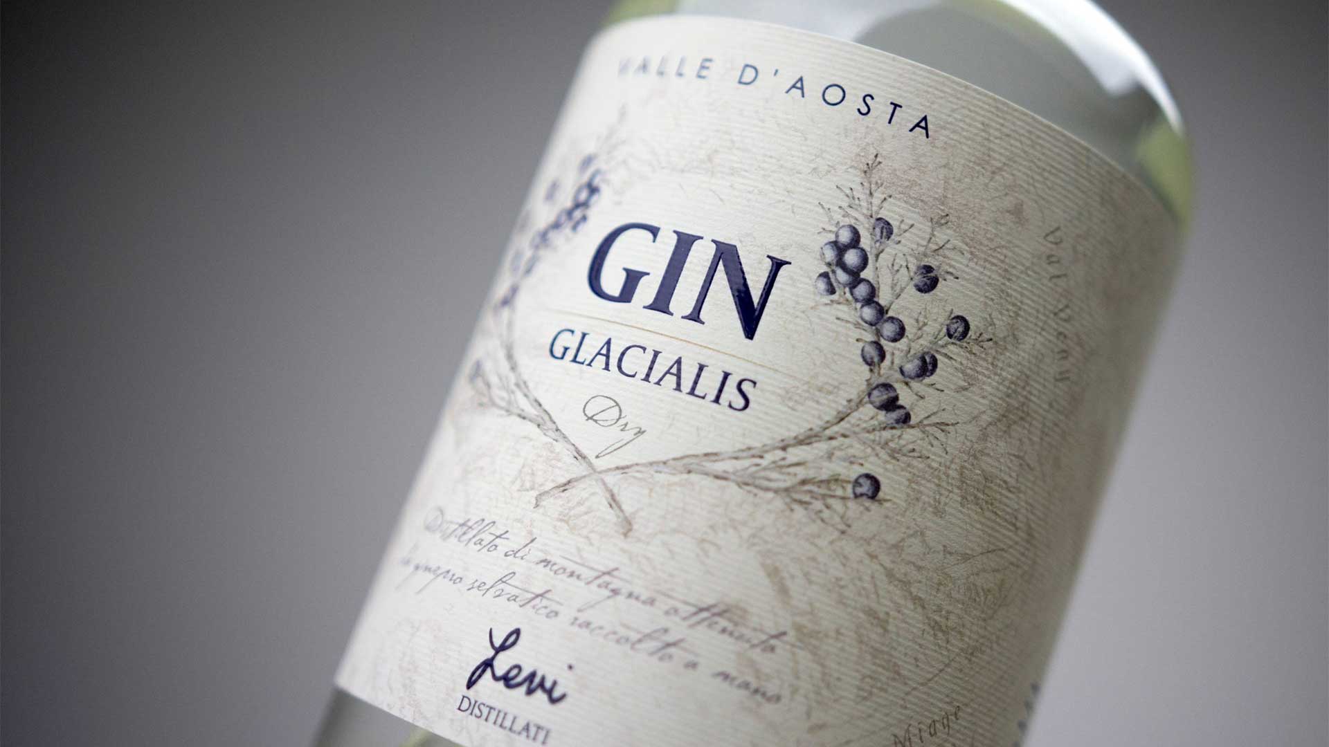 etichetta adesiva per distillati gin glacialis